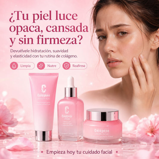 Set Facial Colágeno 3 Piezas Antiarrugas
