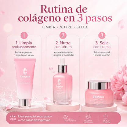 Set Facial Colágeno 3 Piezas Antiarrugas