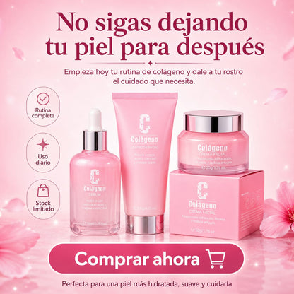 Set Facial Colágeno 3 Piezas Antiarrugas